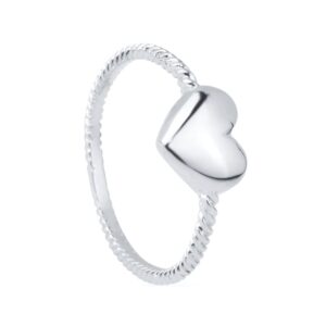 Anel de Falange Coração Prateado