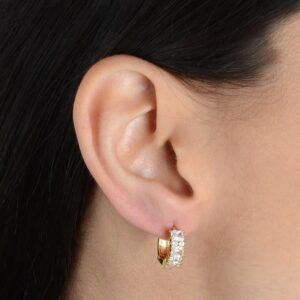 Brinco de Argolinha com Zircônias