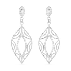 Brinco Prateado Folha